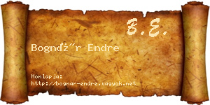 Bognár Endre névjegykártya