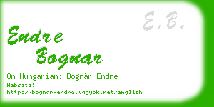 endre bognar business card